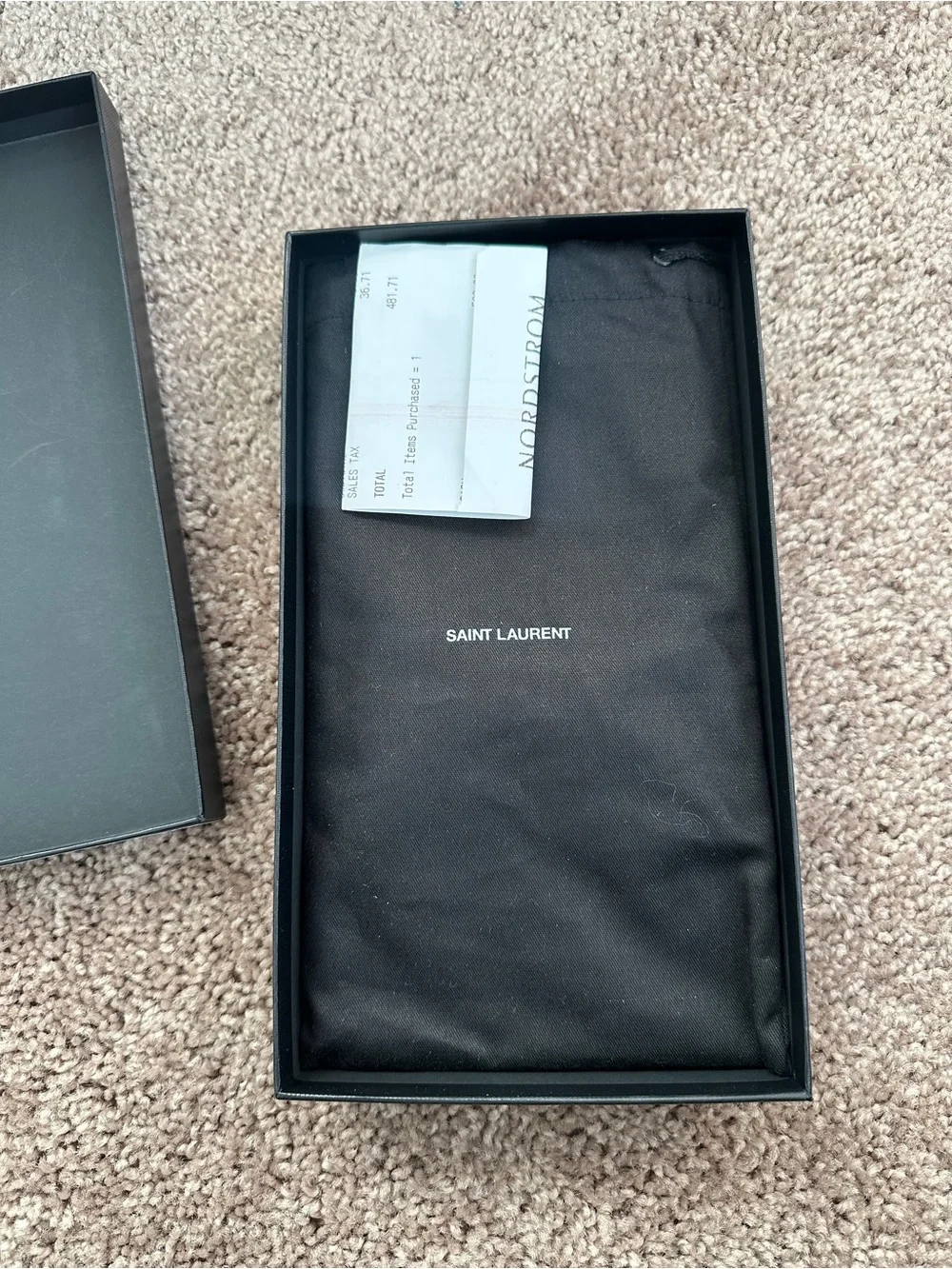 Saint Laurent Black Chevron Quilted Leather Pouch - Picture 5 of 5